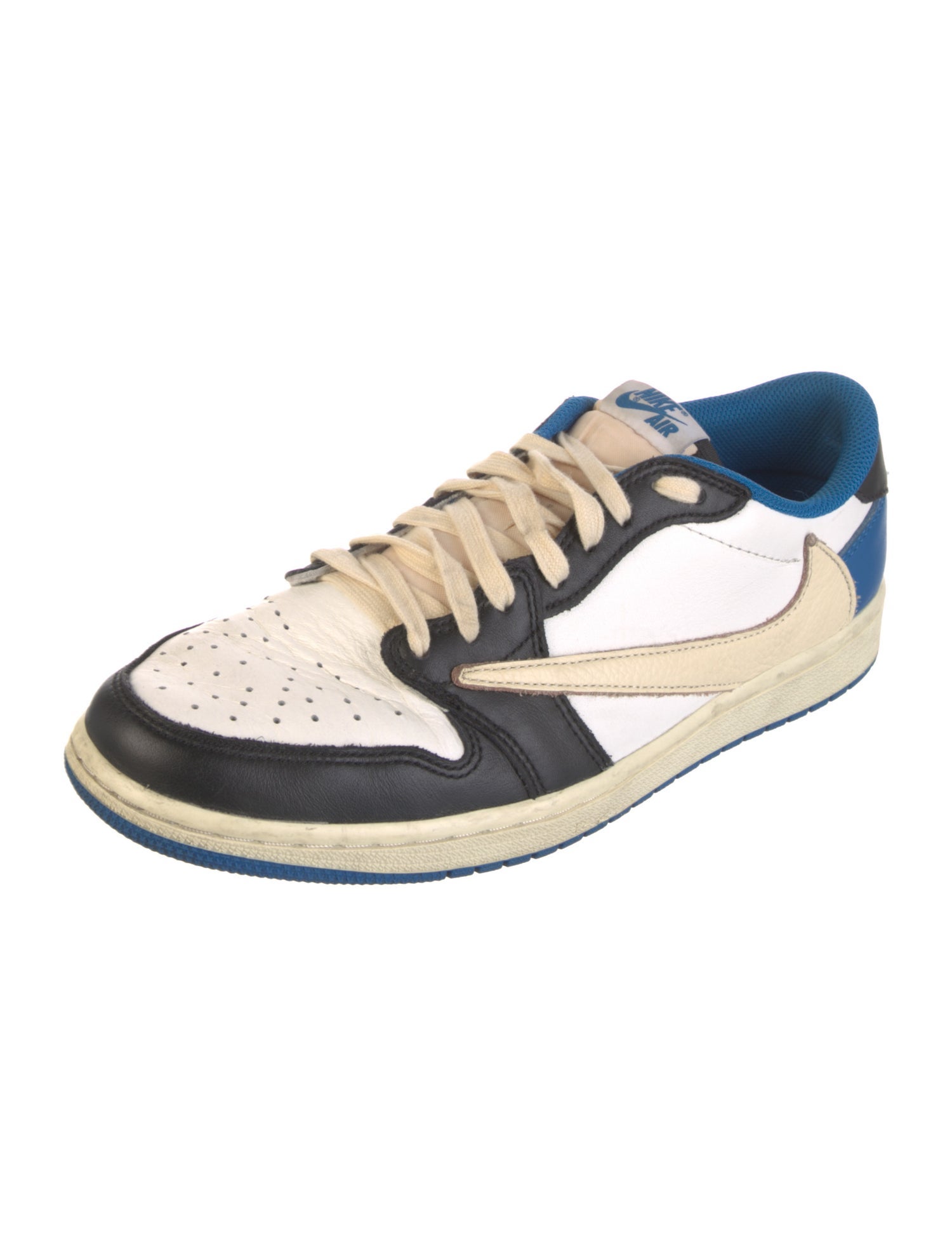 Nike x Travis Scott Leather Colorblock Pattern Athletic Sneakers