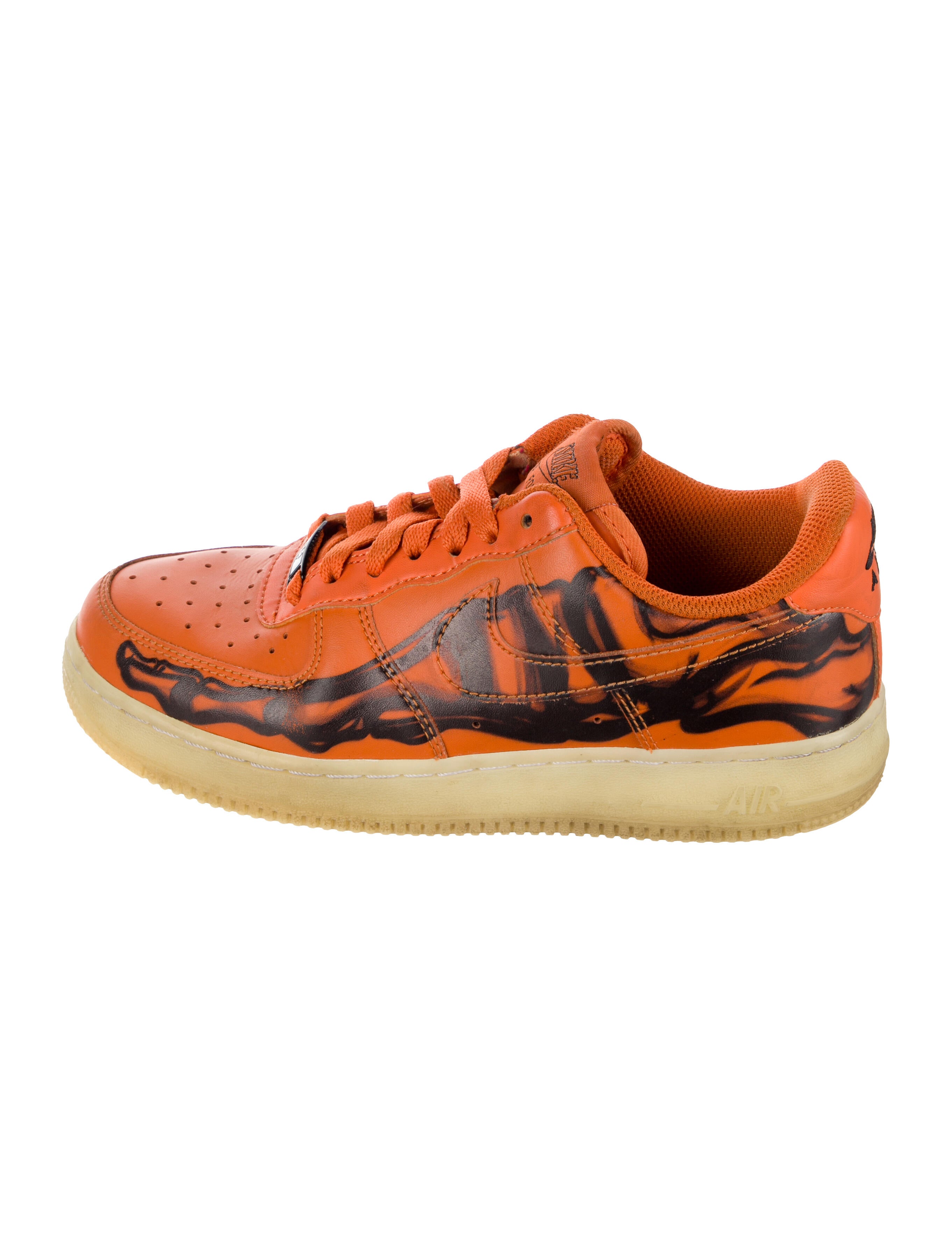 Nike Air Force 1 Orange Skeleton Sneakers