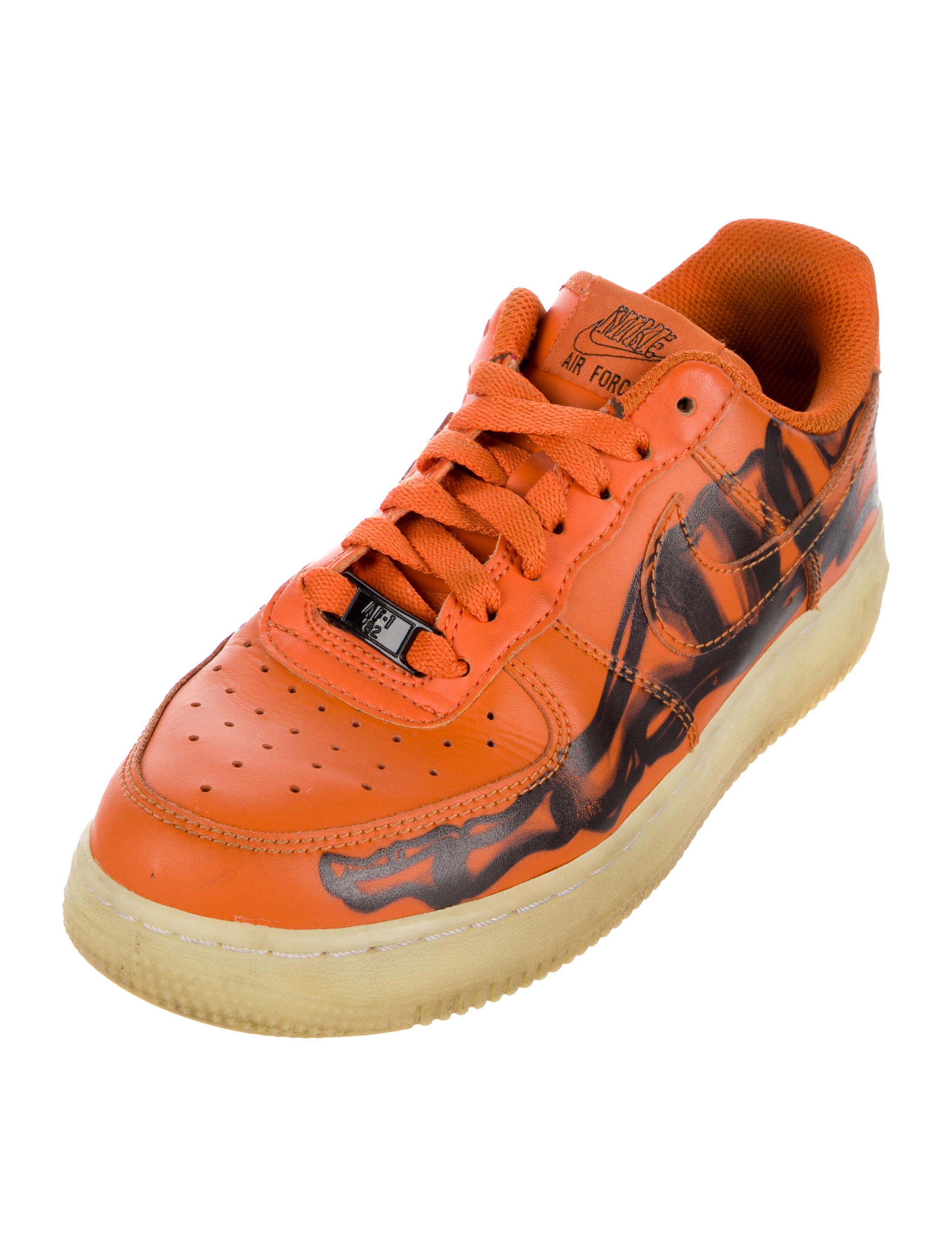 Nike Air Force 1 Orange Skeleton Sneakers