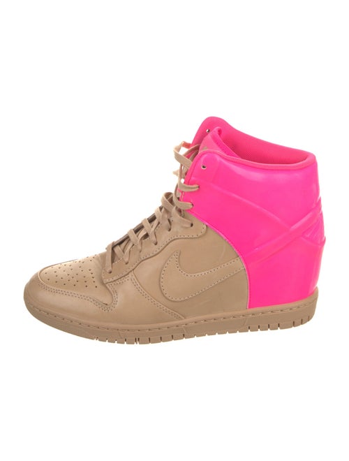 Nike Leather Colorblock Pattern Wedge Sneakers