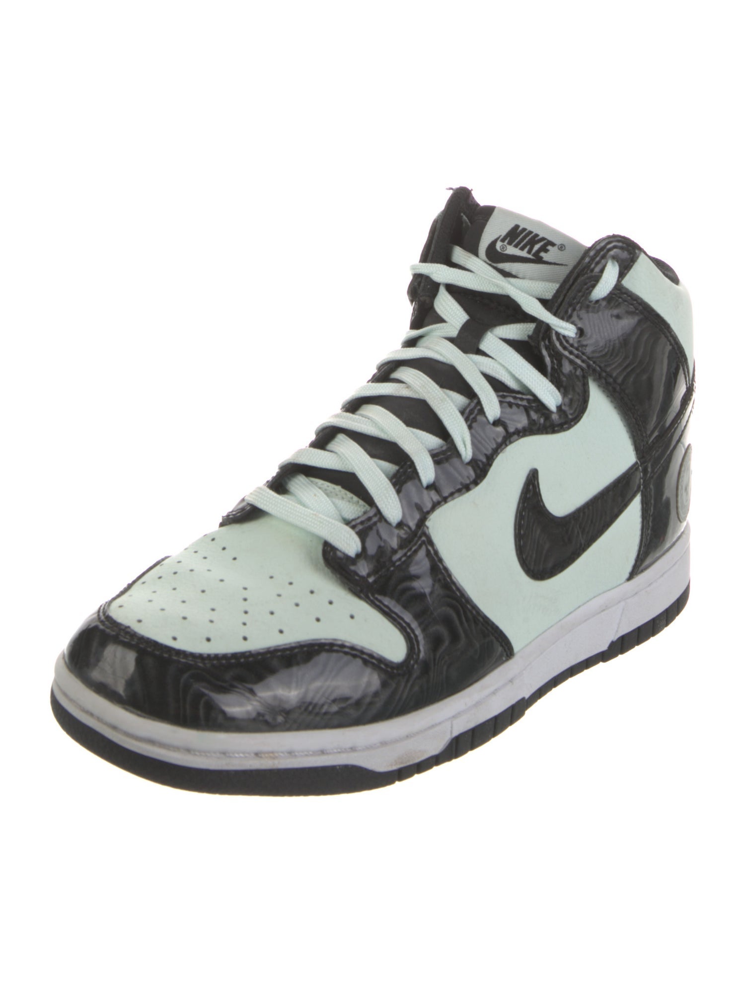 Nike Patent Leather Colorblock Pattern Sneakers