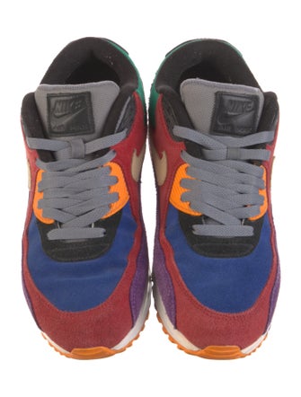 Nike Suede Colorblock Pattern Athletic Sneakers
