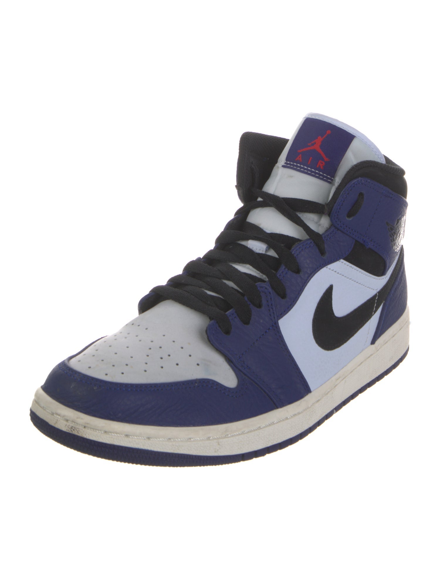 Jordan 1 Mid Deep Royal Blue Black Sneakers