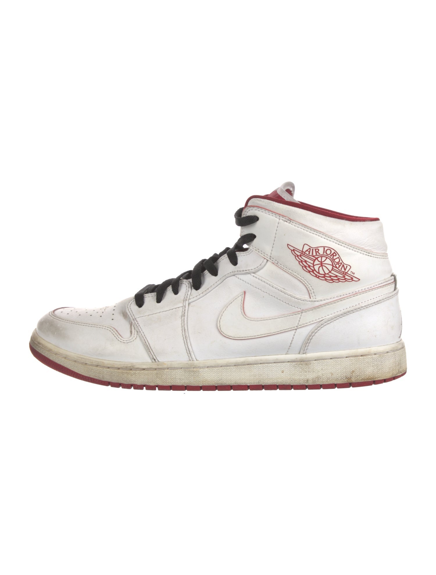 Jordan 1 Retro Mid White Gym Red Black Sneakers