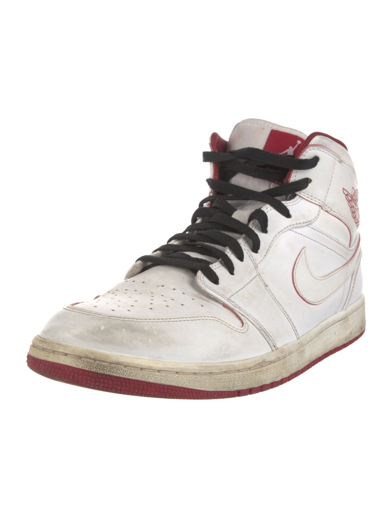 Jordan 1 Retro Mid White Gym Red Black Sneakers