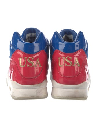 Nike Patent Leather Colorblock Pattern Sneakers