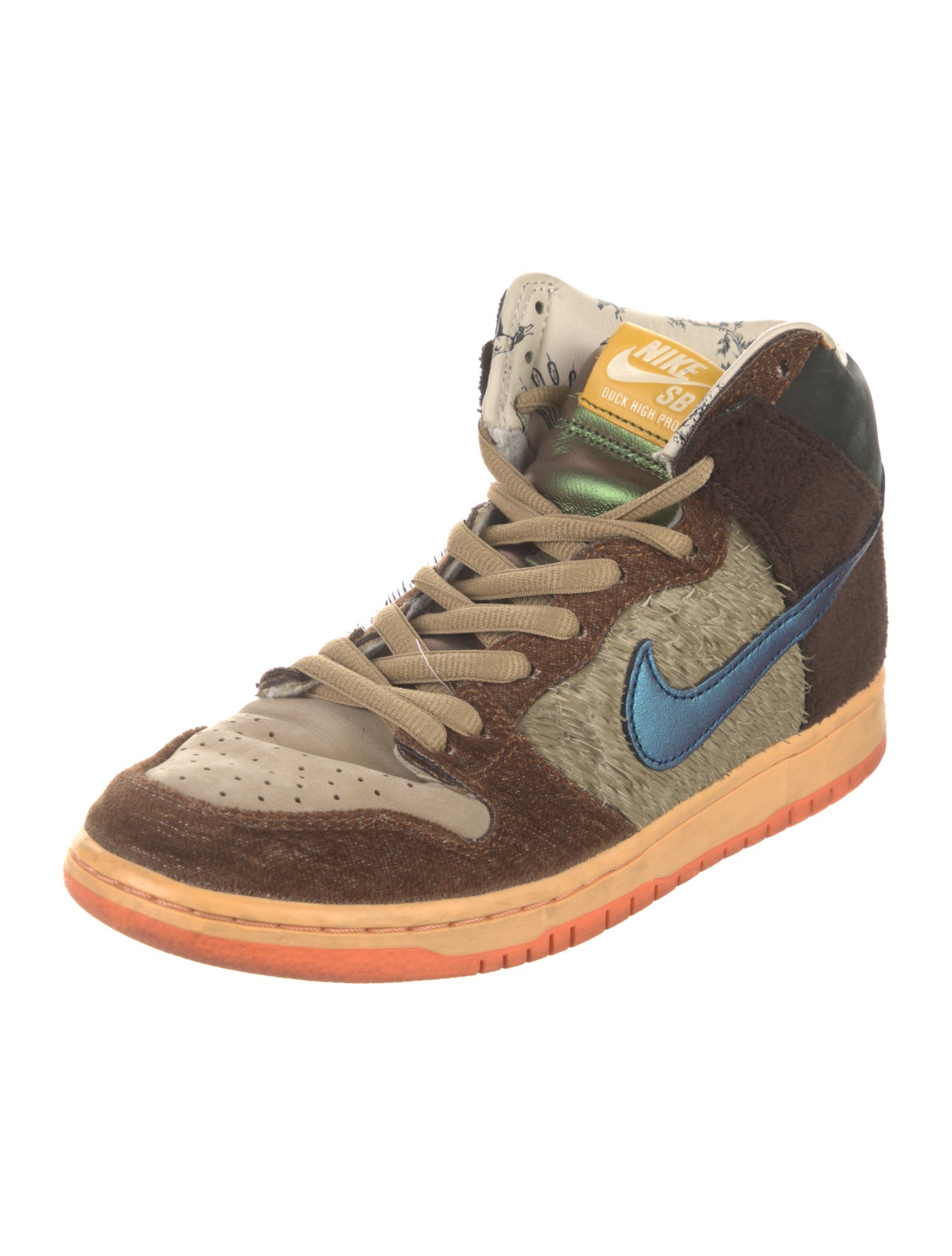 Nike Suede Colorblock Pattern Sneakers