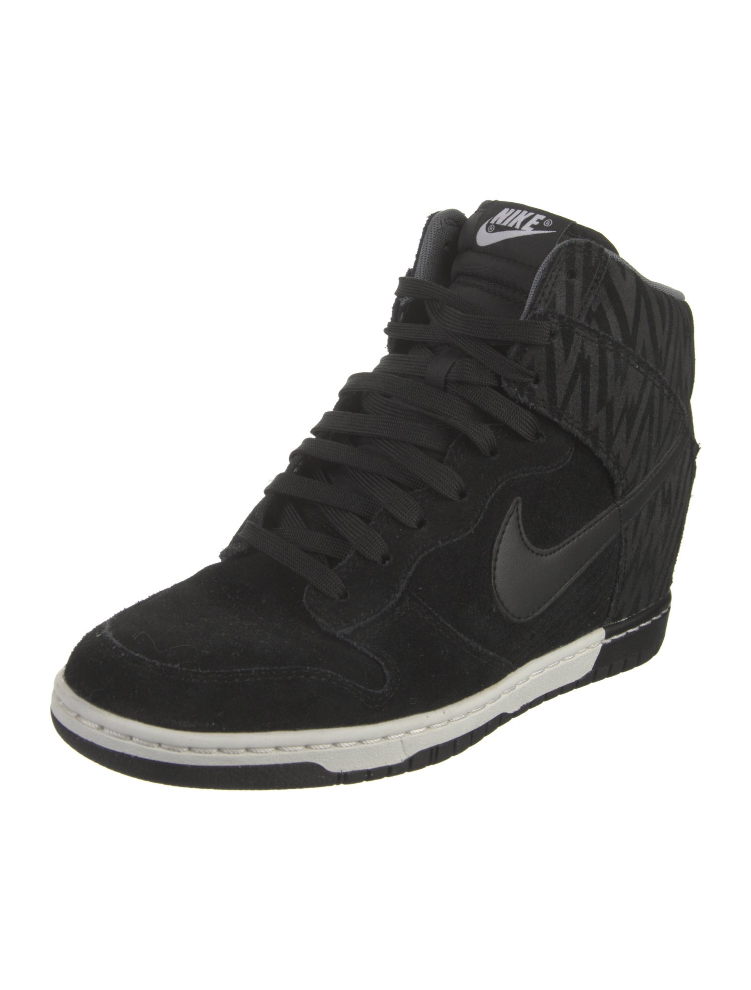 Nike NIke Dunk Sky HI Print Black White Womens Wedge Sneakers
