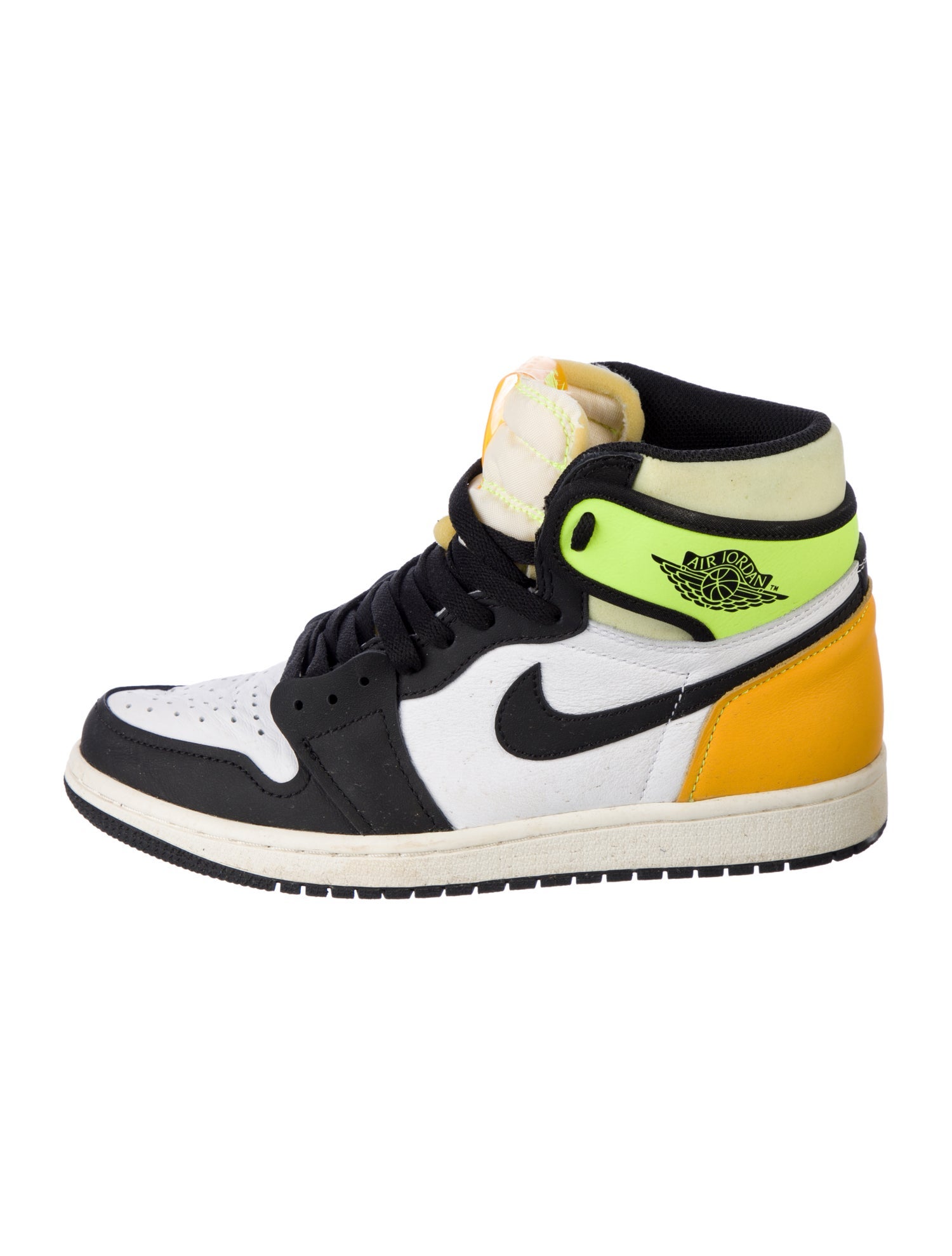 Nike Jordan 1 Retro High White Black Volt University Gold Sneakers