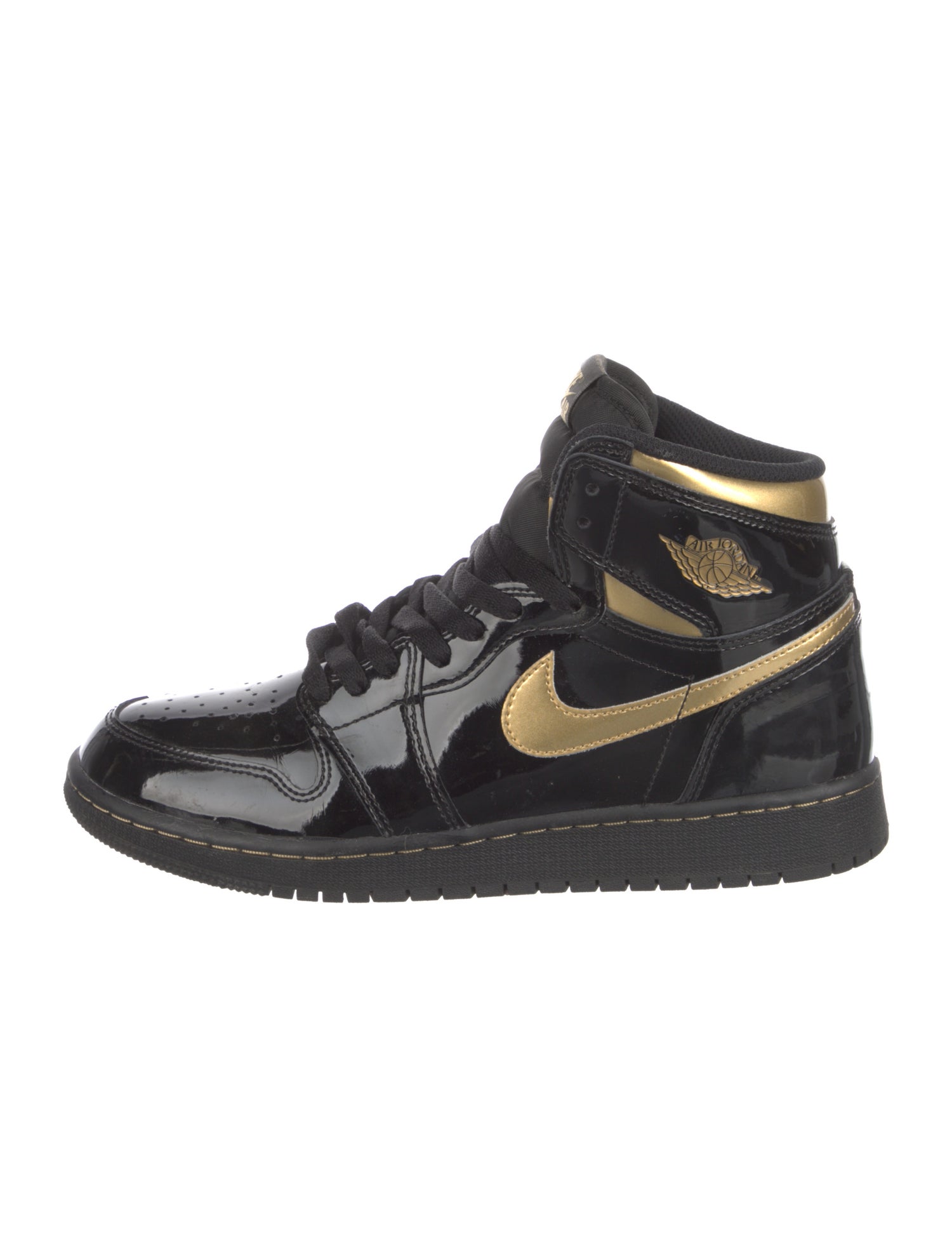 Nike 1 Retro High Black Metallic Gold Sneakers