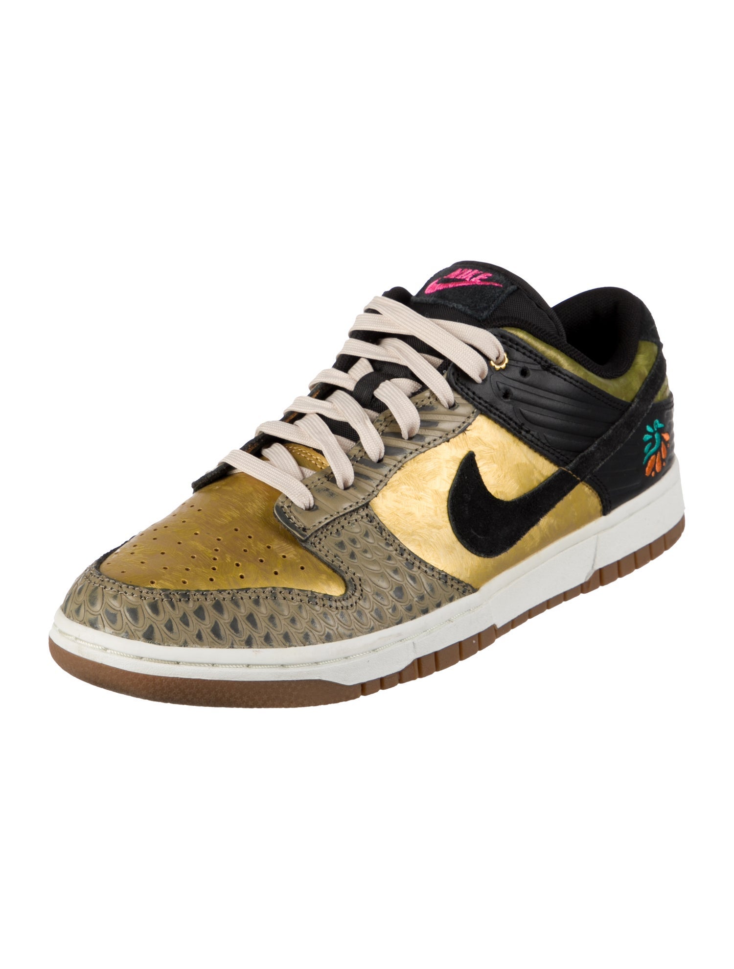 Nike Leather Colorblock Pattern Athletic Sneakers