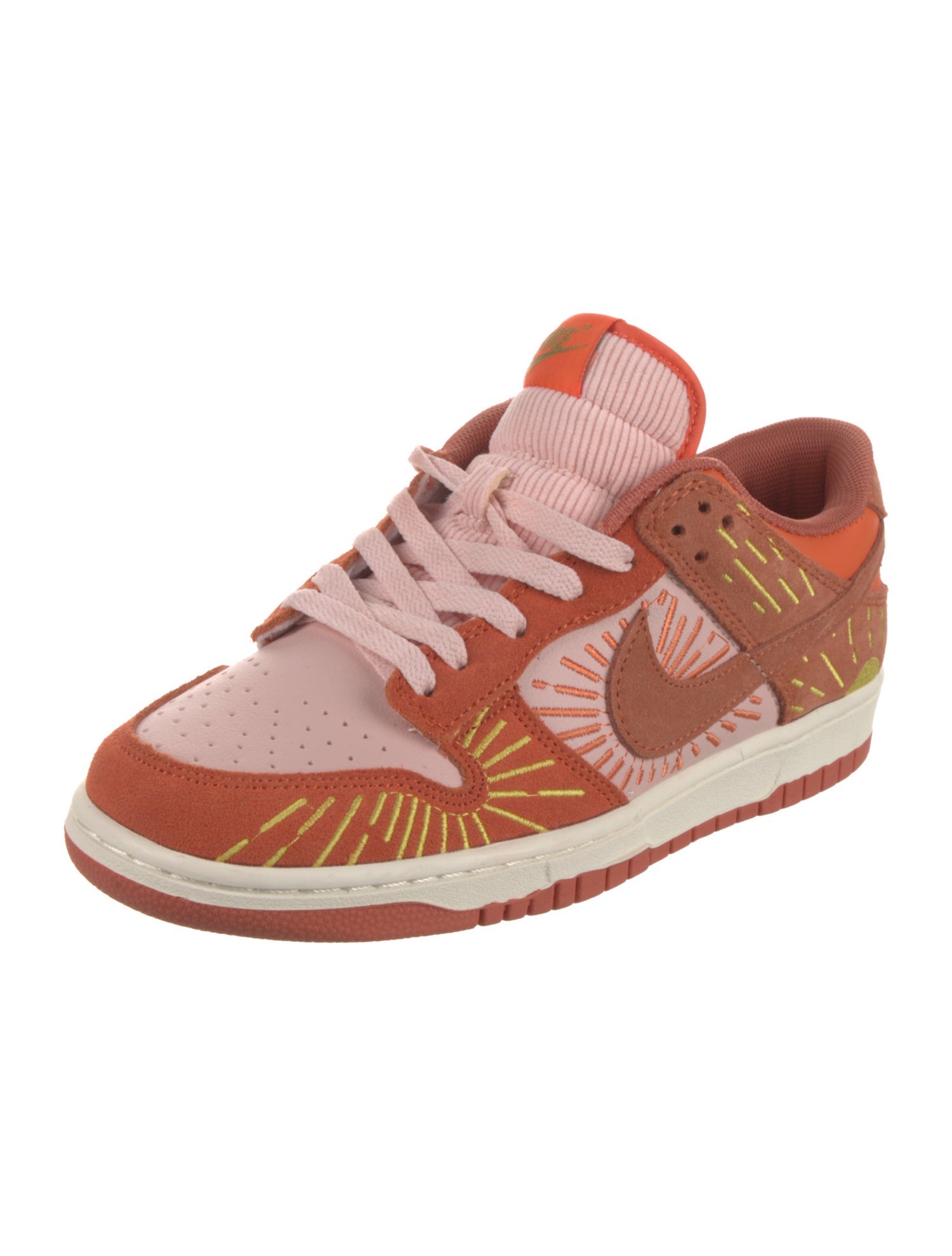 Nike Leather Embroidered Accent Athletic Sneakers