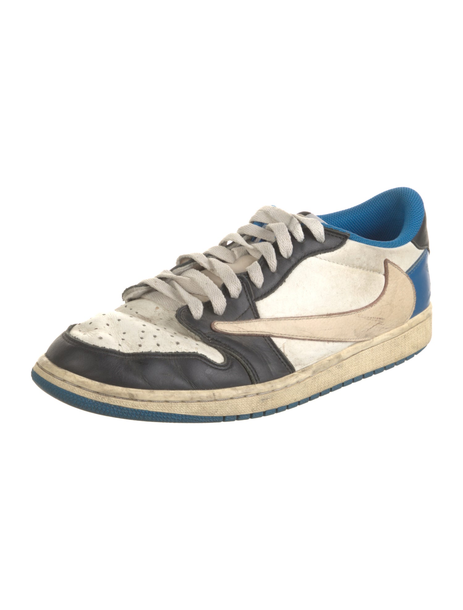 Nike x Travis Scott Leather Colorblock Pattern Sneakers