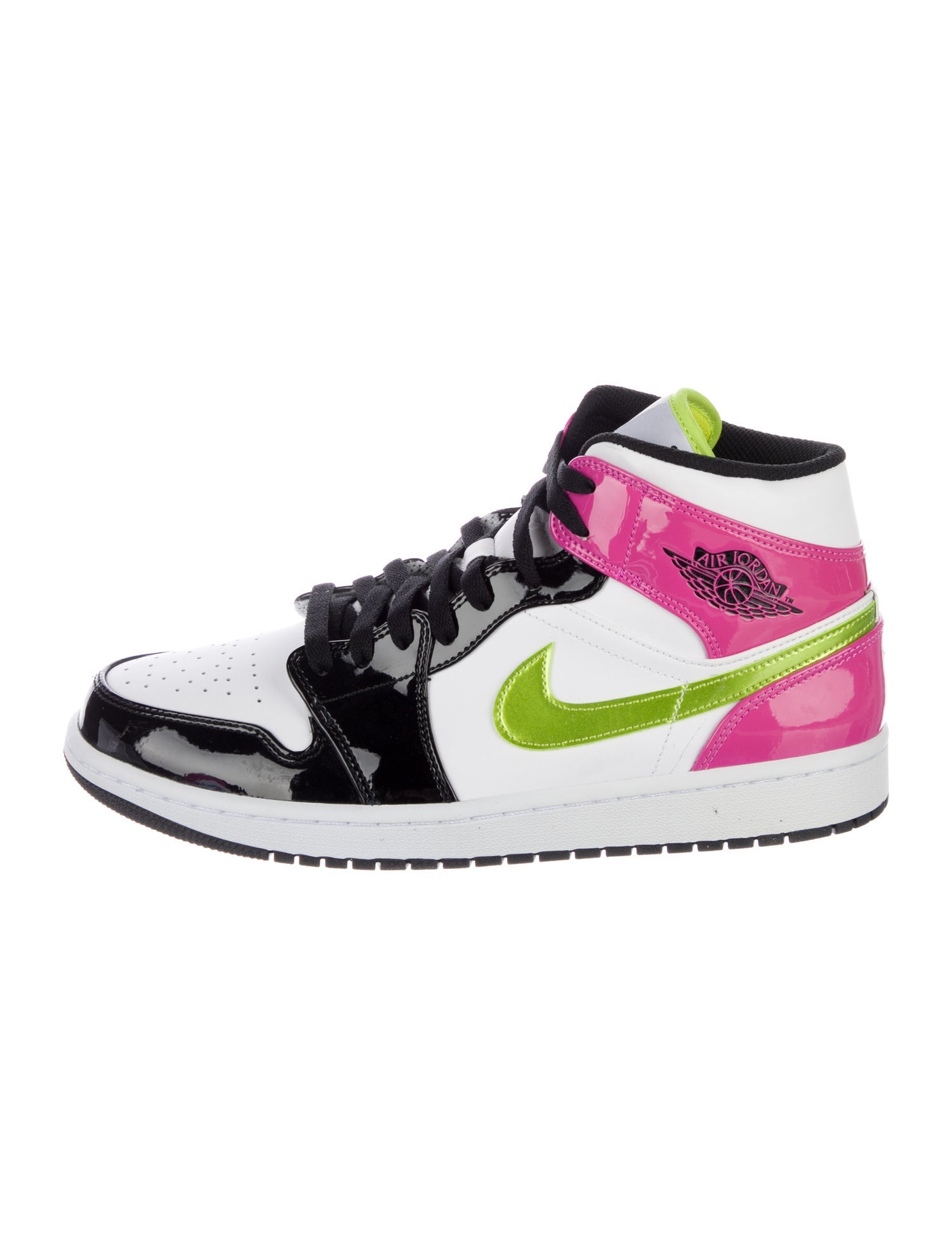 Nike Patent Leather Colorblock Pattern Sneakers