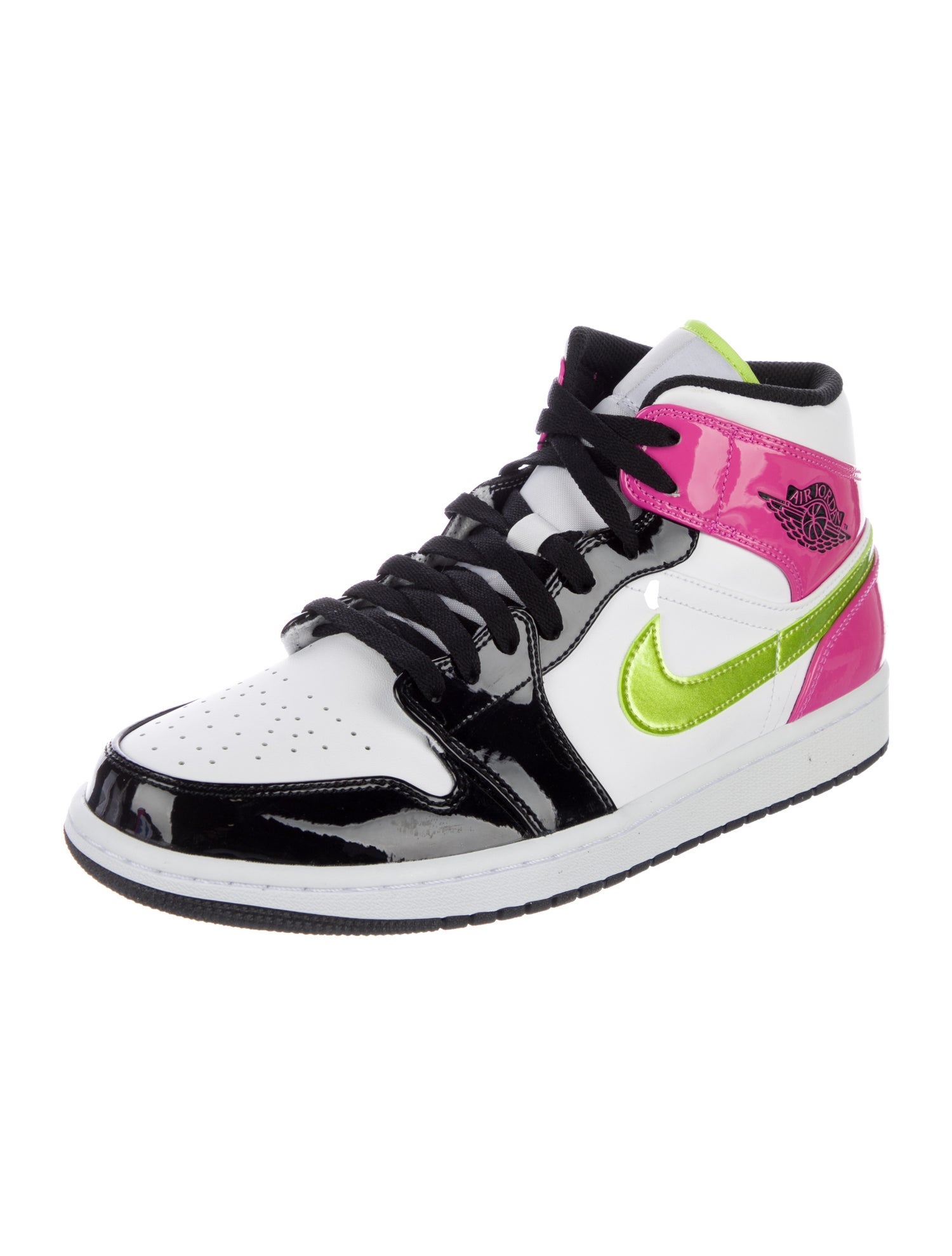Nike Patent Leather Colorblock Pattern Sneakers