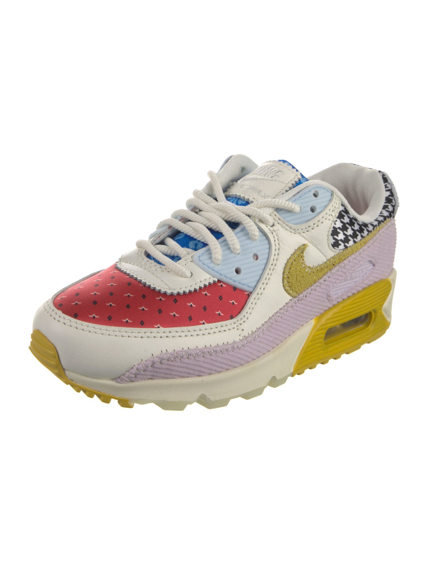 Nike Colorblock Pattern Leather Trim Embellishment Sneakers