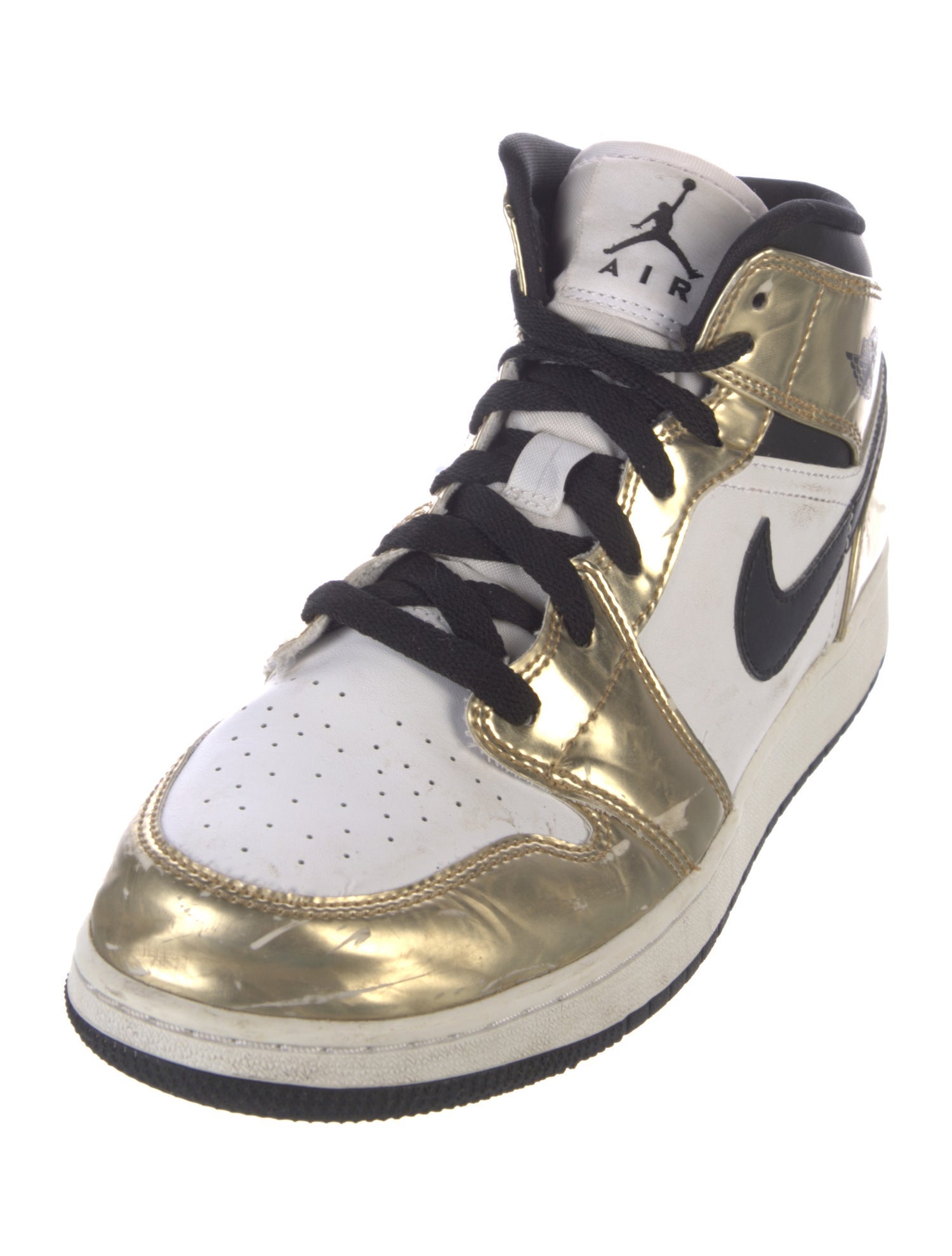 Jordan Leather Colorblock Pattern Athletic Sneakers
