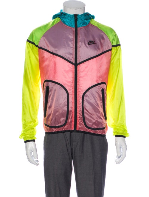 Nike Colorblock Pattern Windbreaker Red