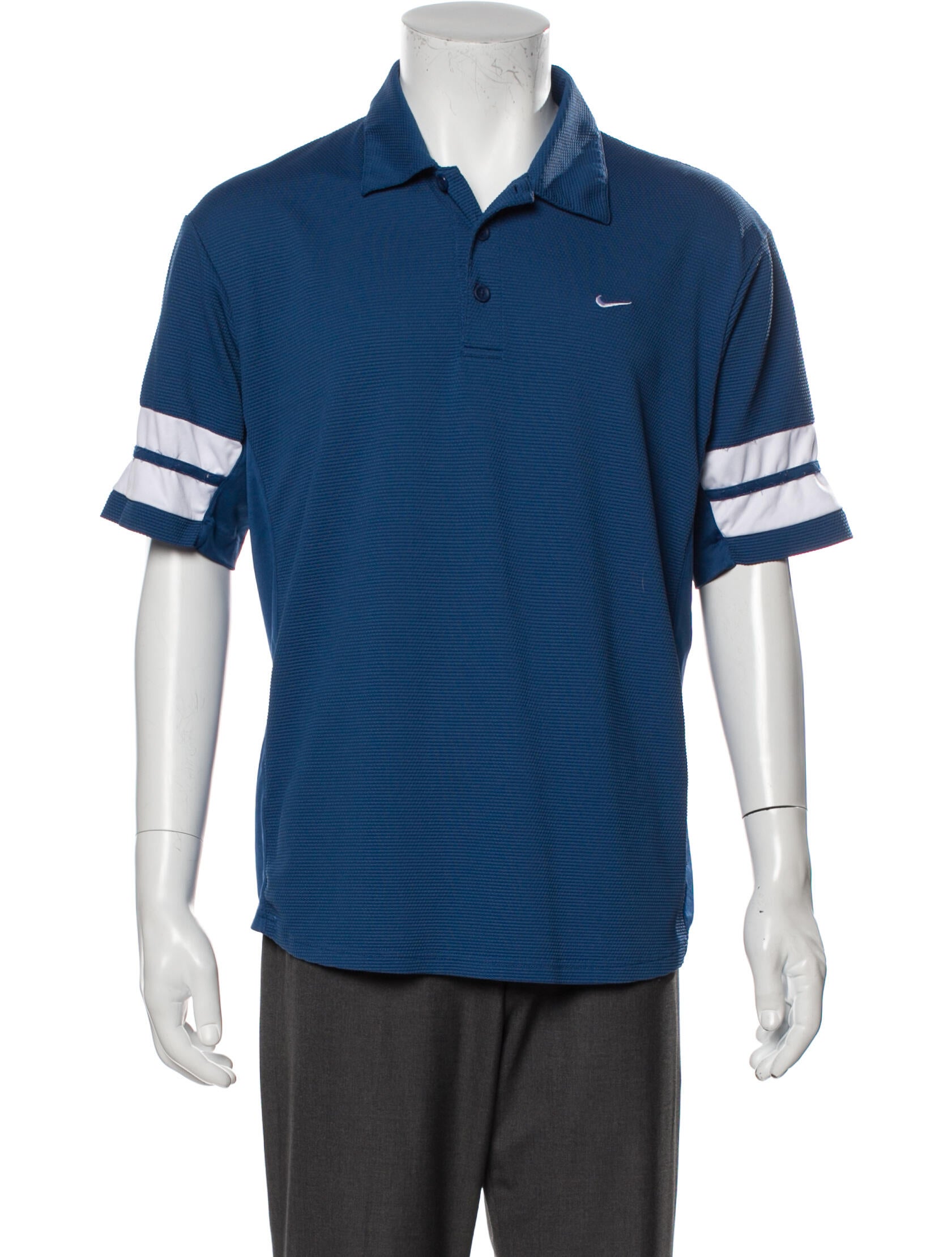 Nike Striped Crew Neck Polo Shirt - Black Polos, Clothing - WU270287 | The RealReal