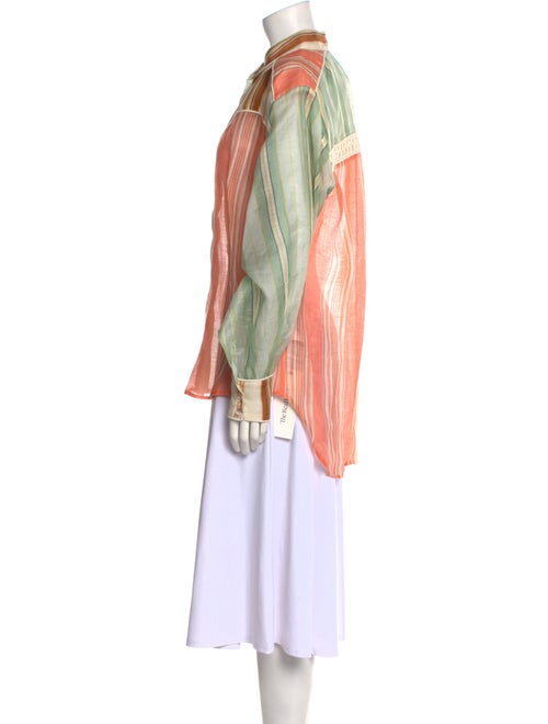 Antipodium Linen Striped Button-Up Top