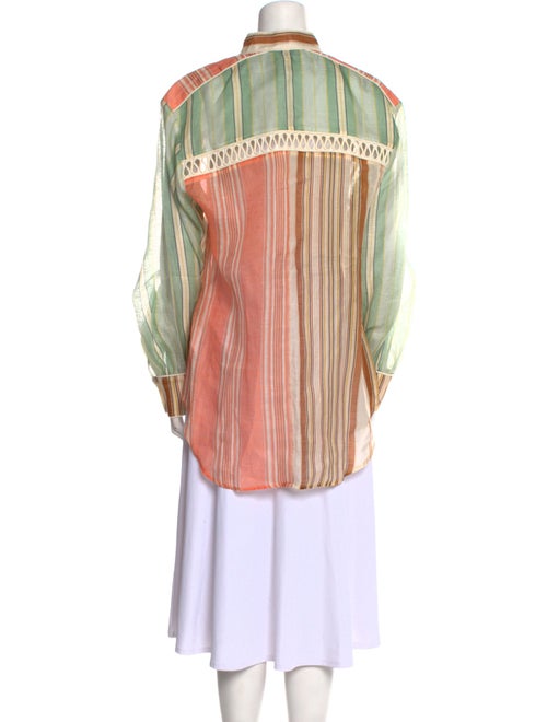 Antipodium Linen Striped Button-Up Top