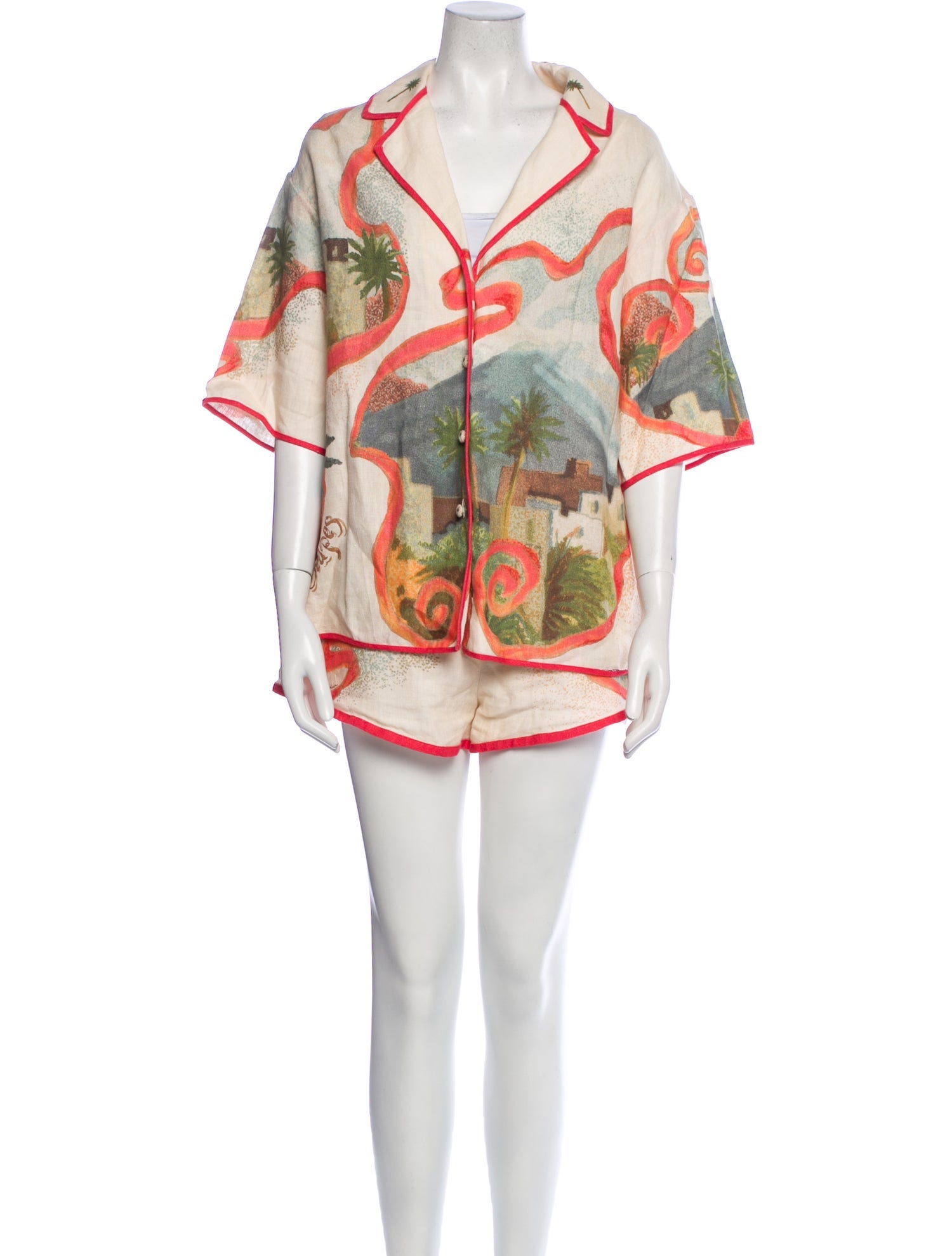 Antipodium Linen Printed Short Set