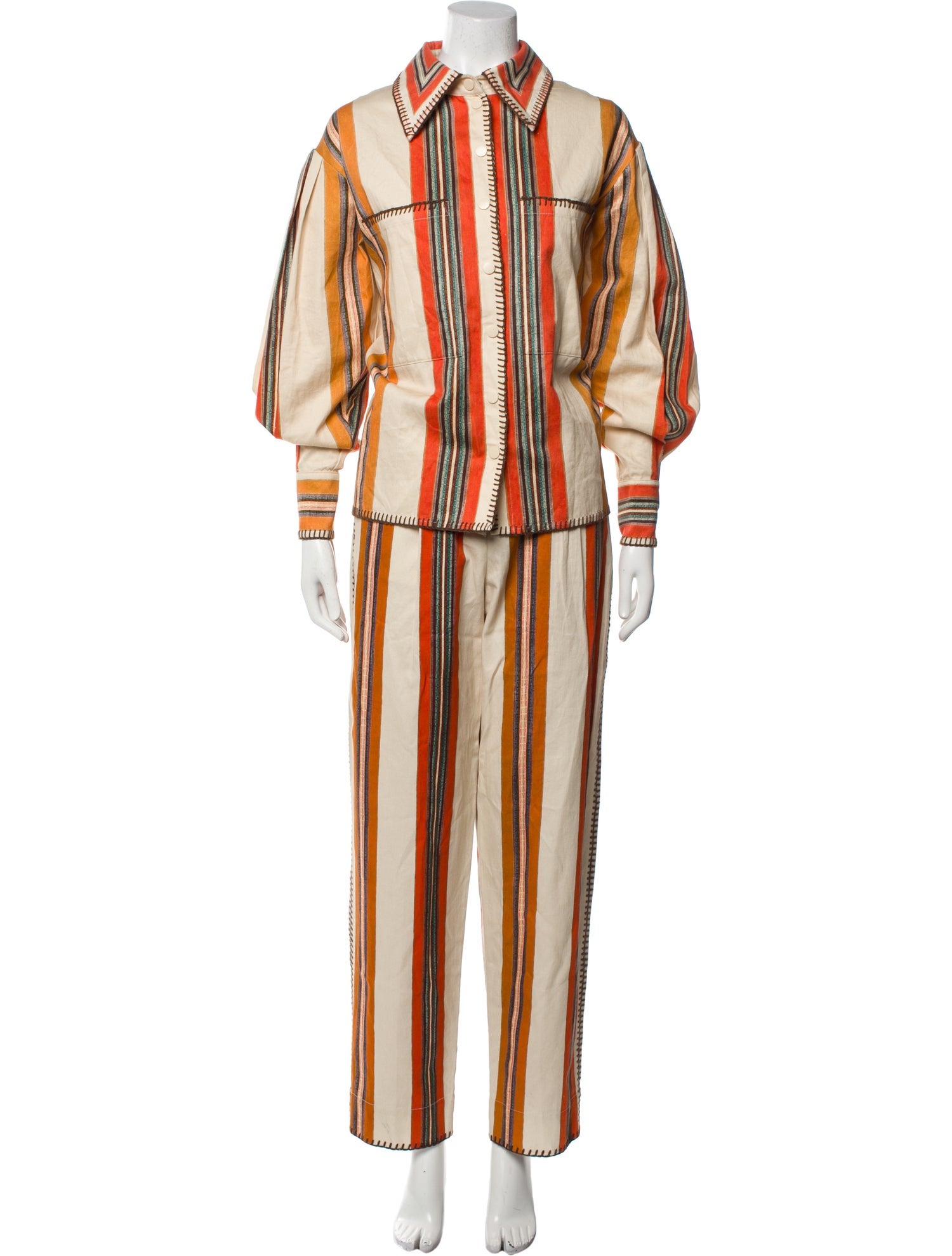 Antipodium Linen Striped Pant Set