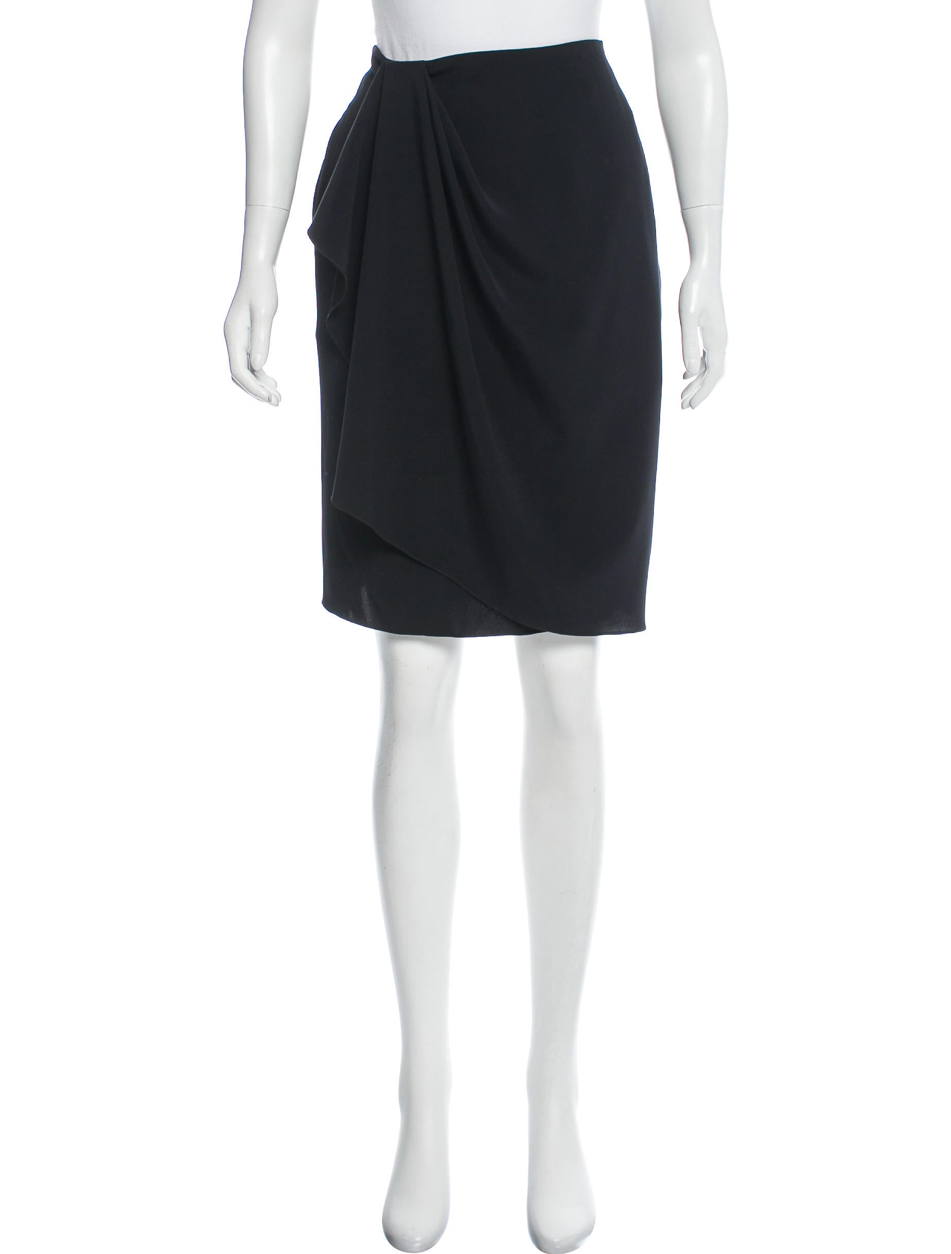 Baja East Draped Knee-Length Skirt