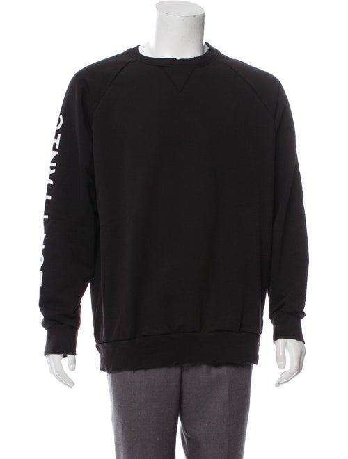 Baja East Graphic Crew Neck Sweatshirt black