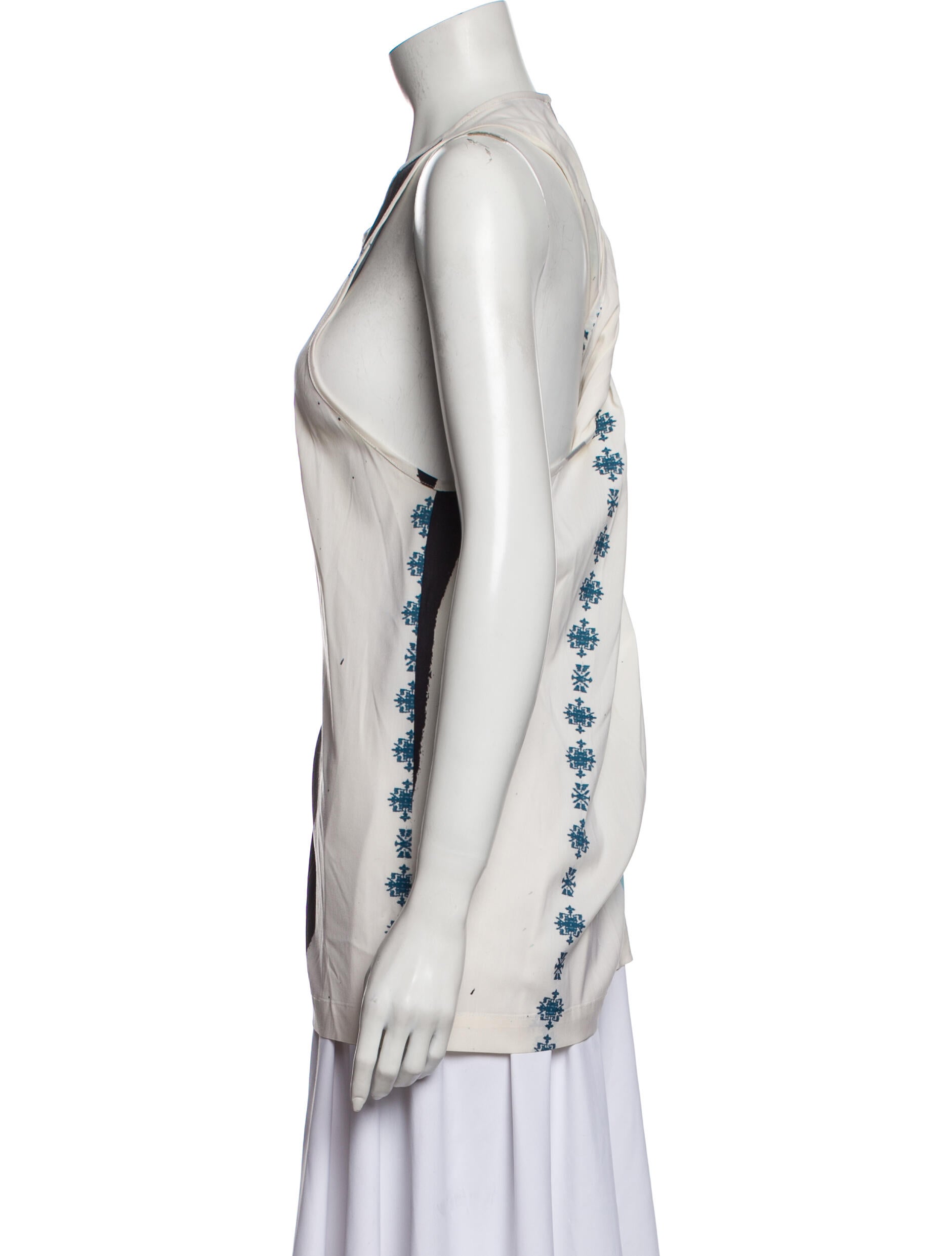 Baja East Wool Colorblock Pattern Top