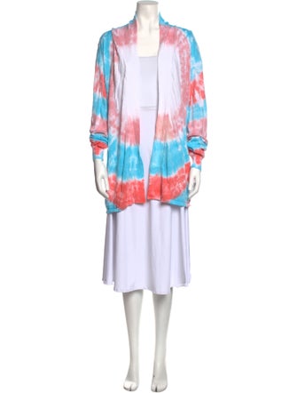 Baja East Tie-Dye Print Open Front Cardigan
