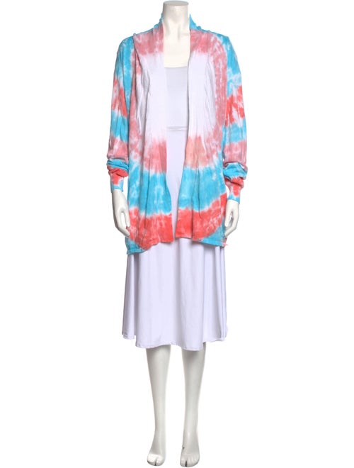 Baja East Tie-Dye Print Open Front Cardigan