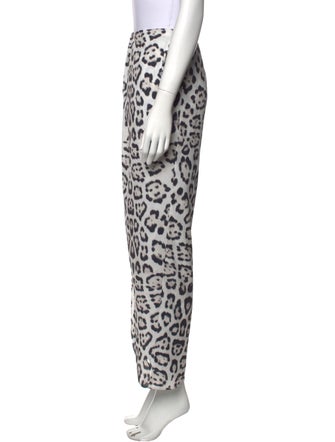 Baja East Animal Print Straight Leg Pants