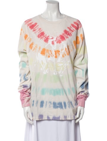 Baja East Tops Tie-Dye Print Scoop Neck Tunic XS