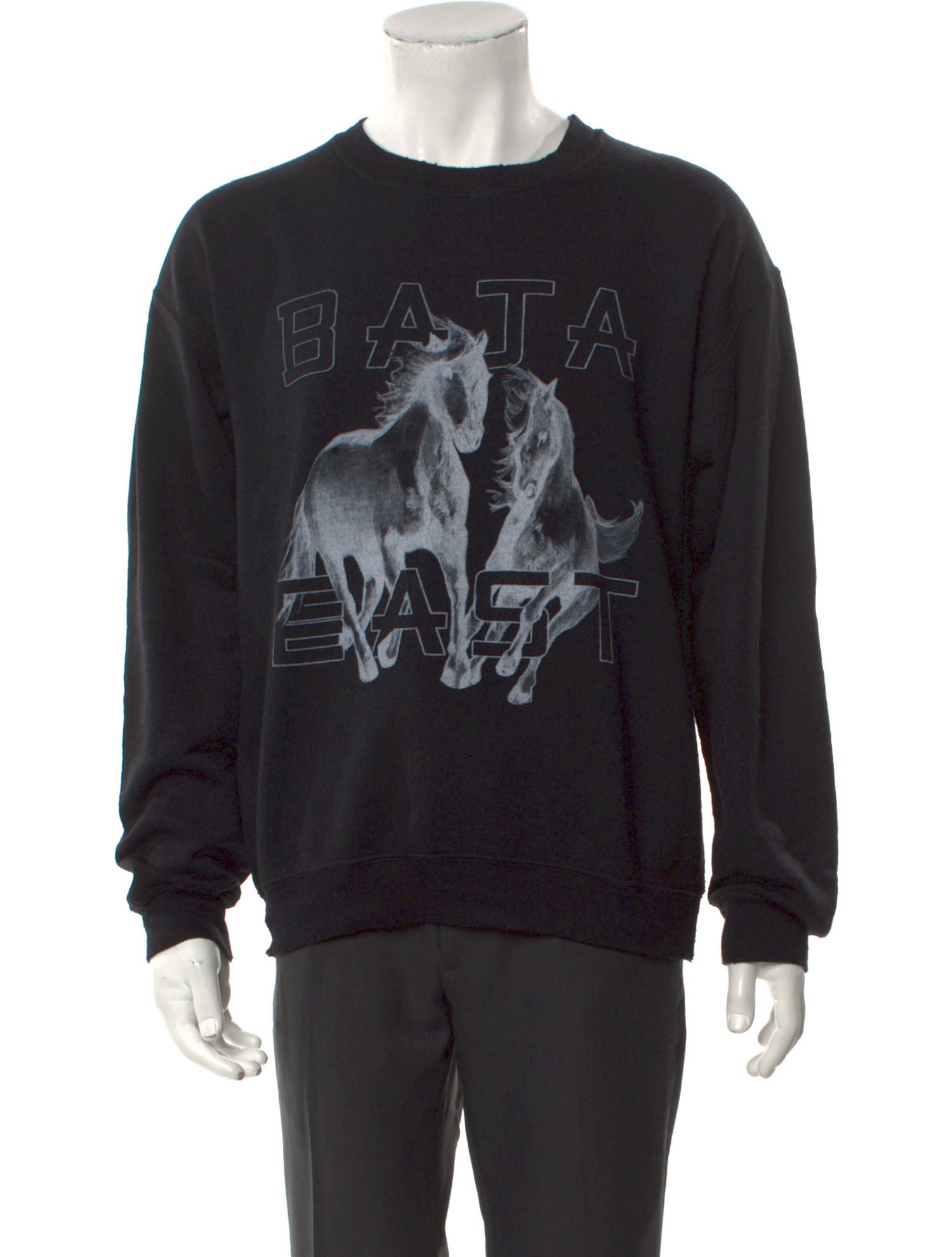 Baja East Graphic Print Crew Neck Pullover