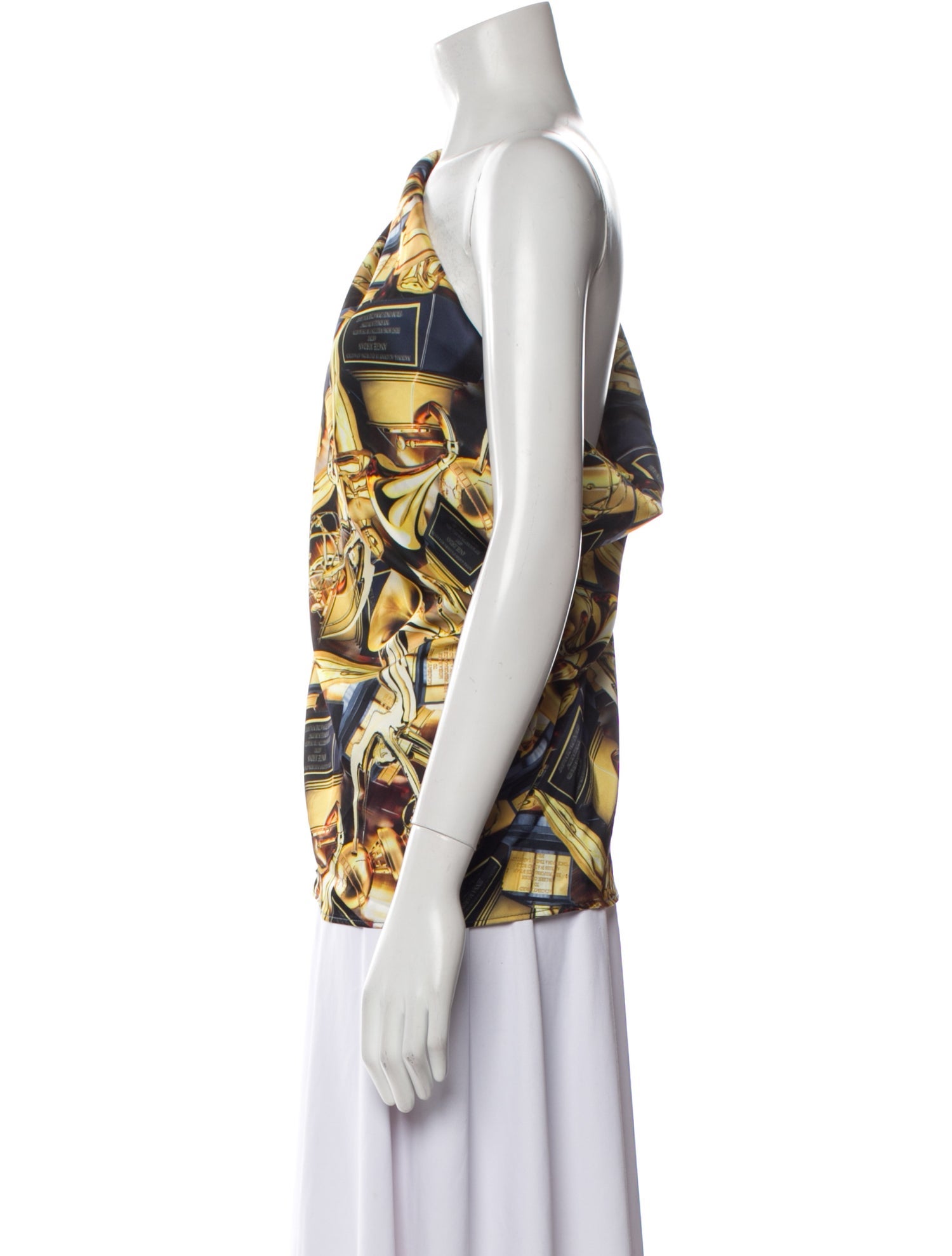 Baja East Printed One-Shoulder Blouse