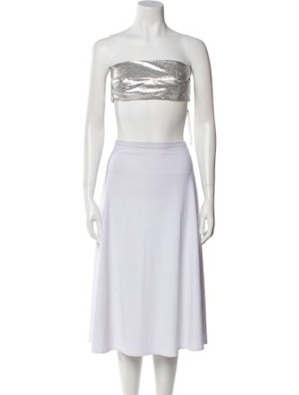 Baja East Silk Strapless Crop Top