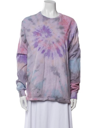 Baja East Tie-Dye Print Scoop Neck Sweatshirt