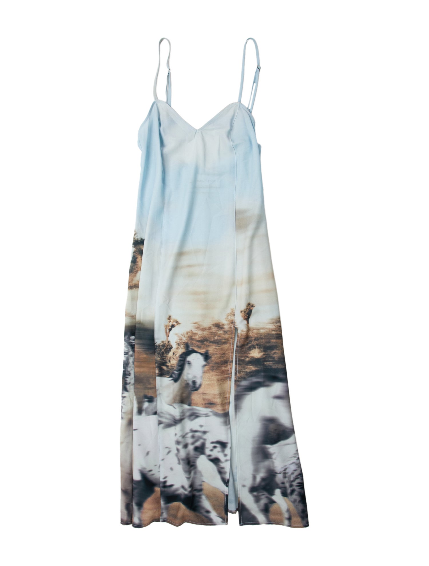Baja East Tie-Dye Print Midi Length Dress
