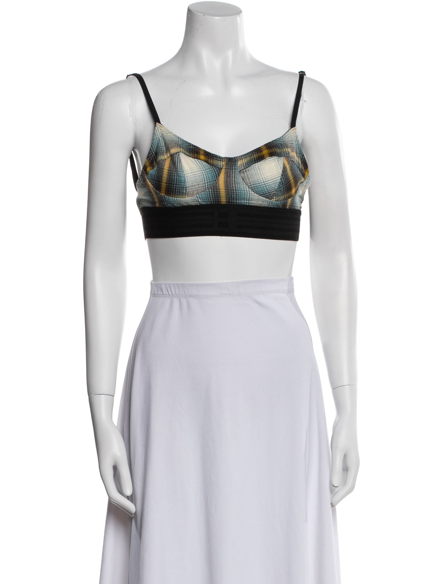 Baja East Printed Square Neckline Crop Top