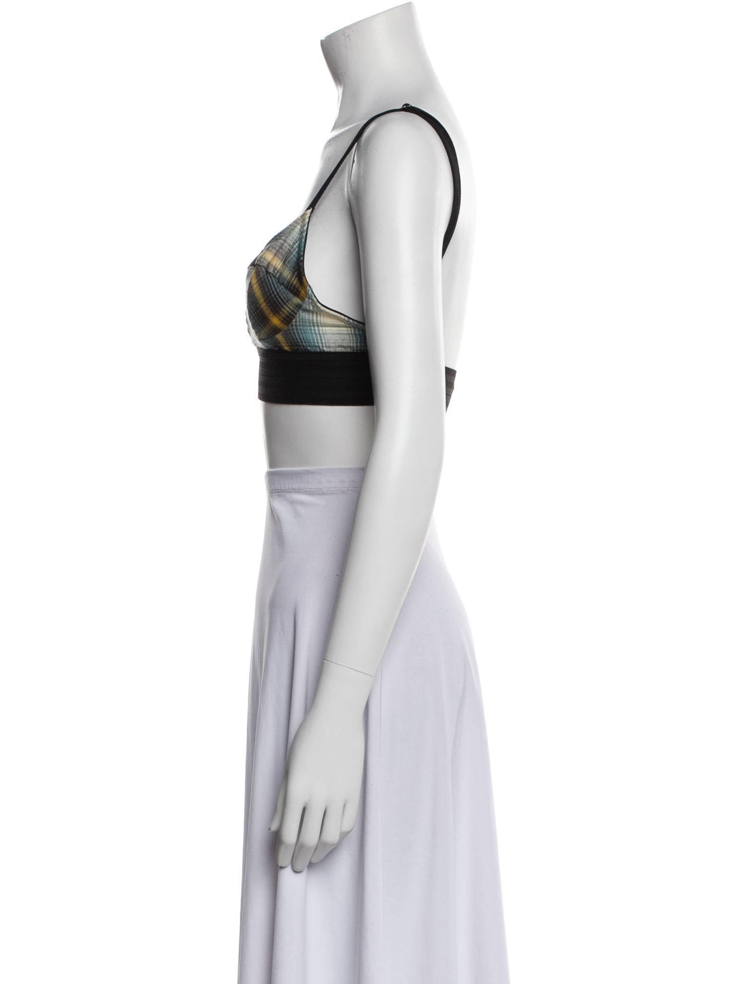 Baja East Printed Square Neckline Crop Top