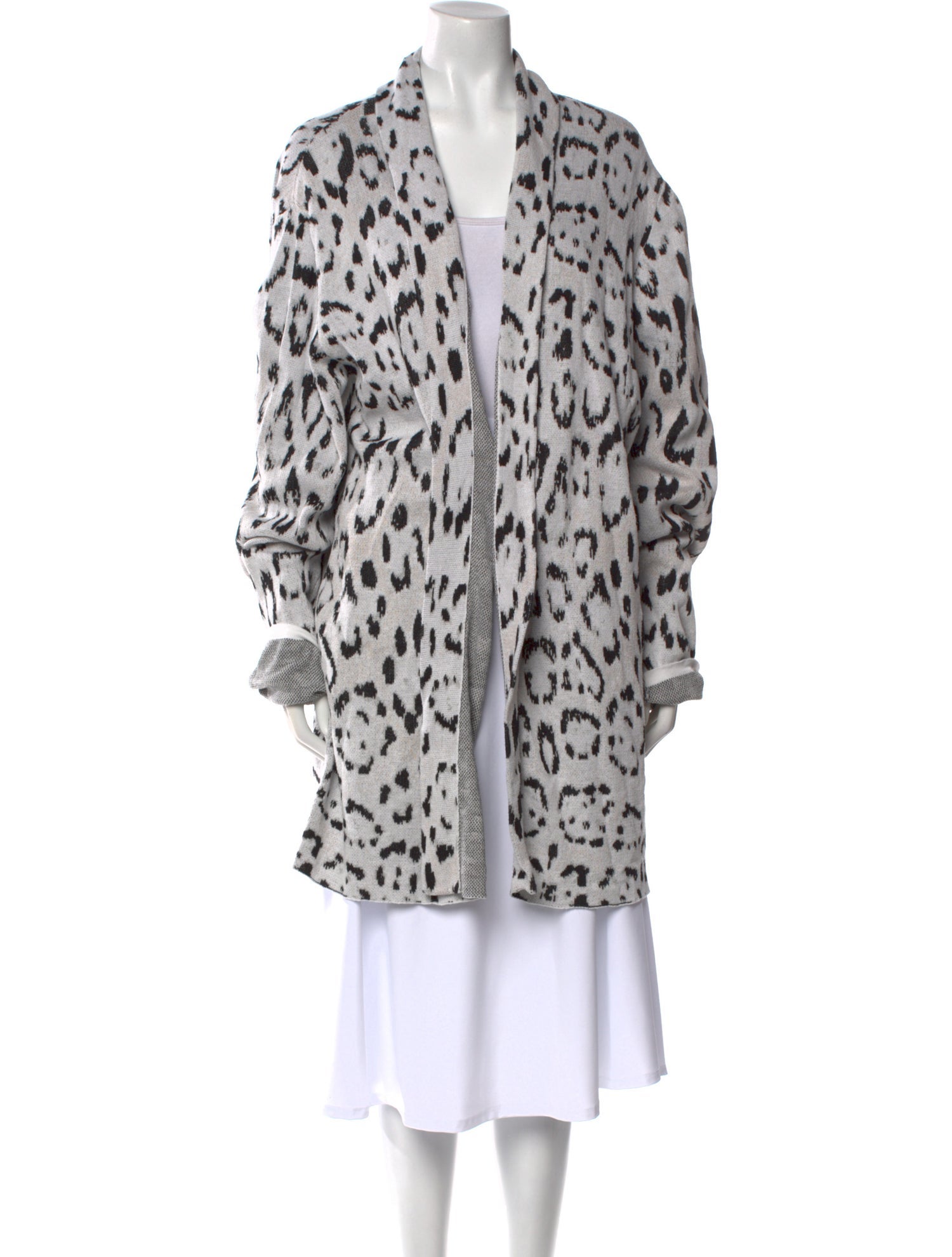 Baja East Printed Open Front Sweater