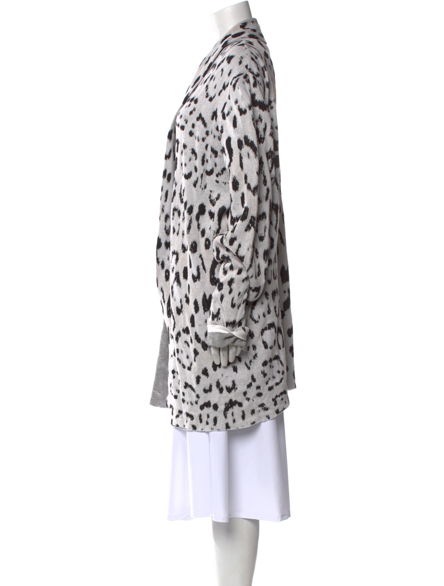 Baja East Printed Open Front Sweater