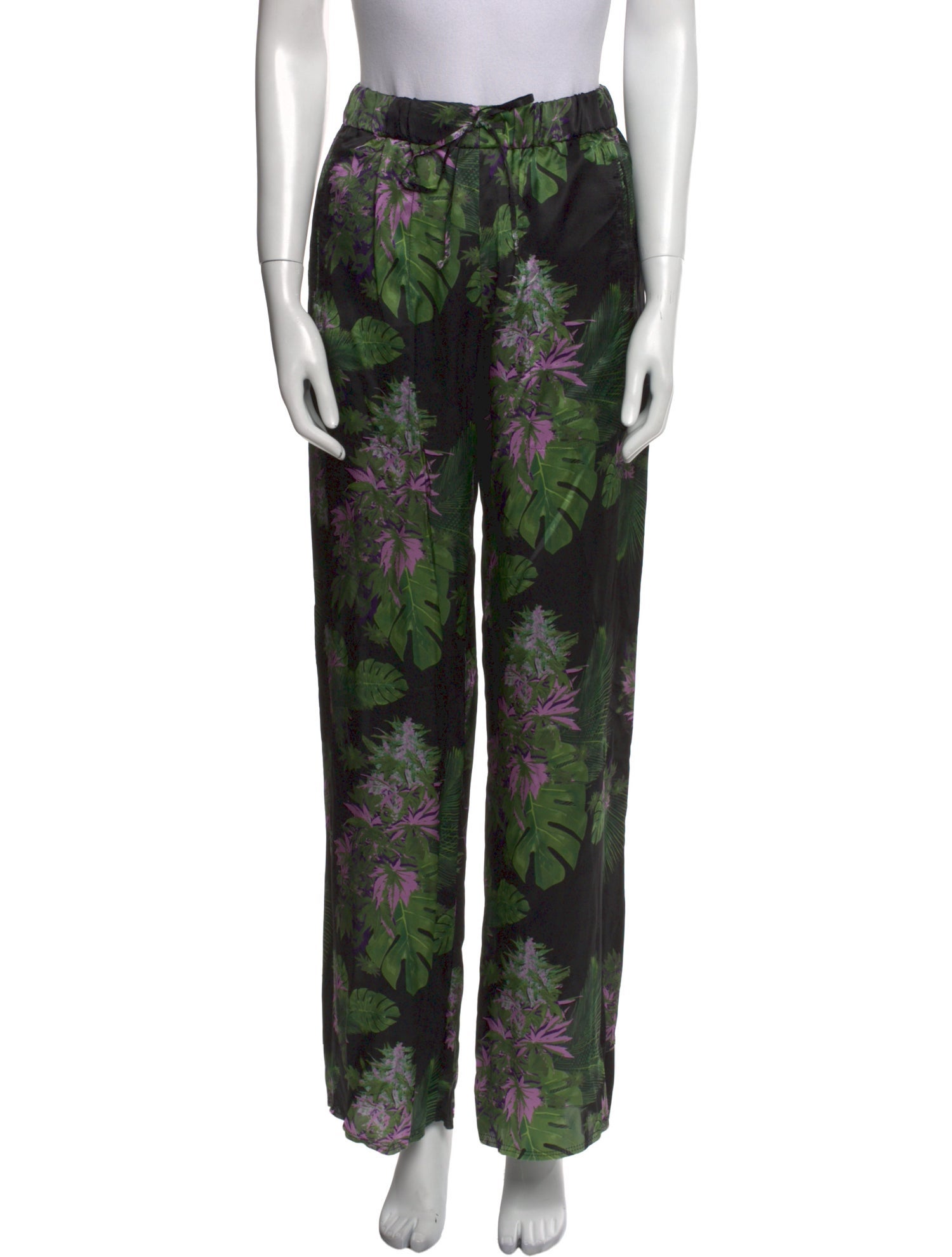 Baja East Silk Wide Leg Pants