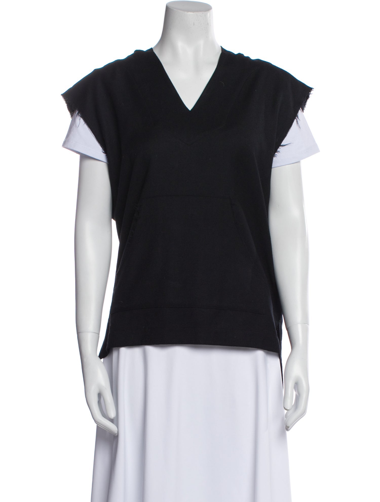 Baja East Wool V-Neck Top