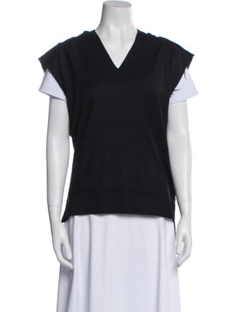 Baja East Wool V-Neck Top