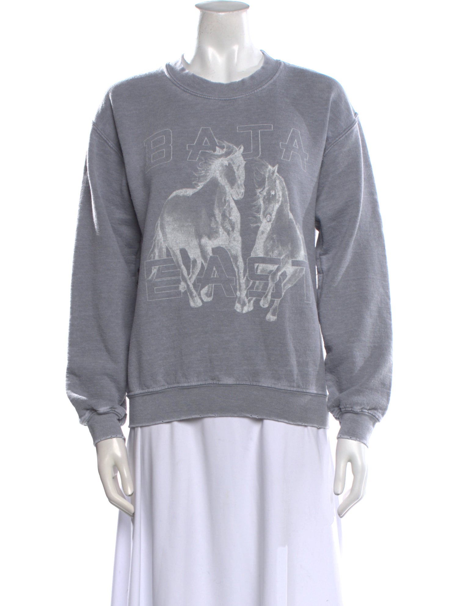 Baja East Graphic Print Crew Neck Sweatshirt