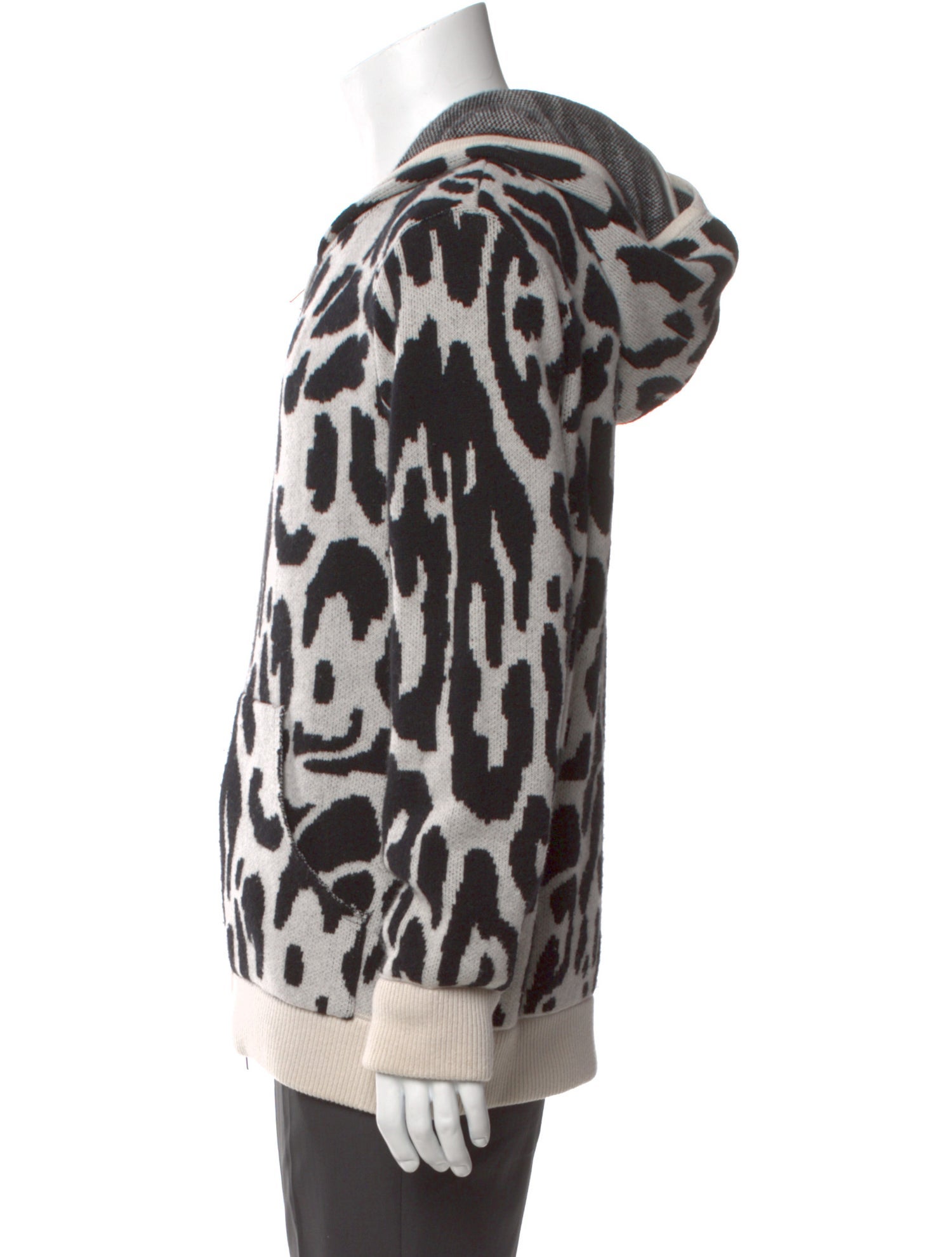 Baja East Animal Print Crew Neck Cardigan