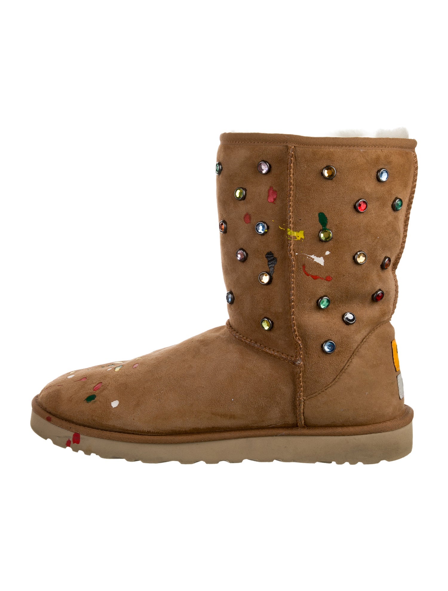 UGG x Gallery Dept. Suede Studded Accents Lace-Up Boots