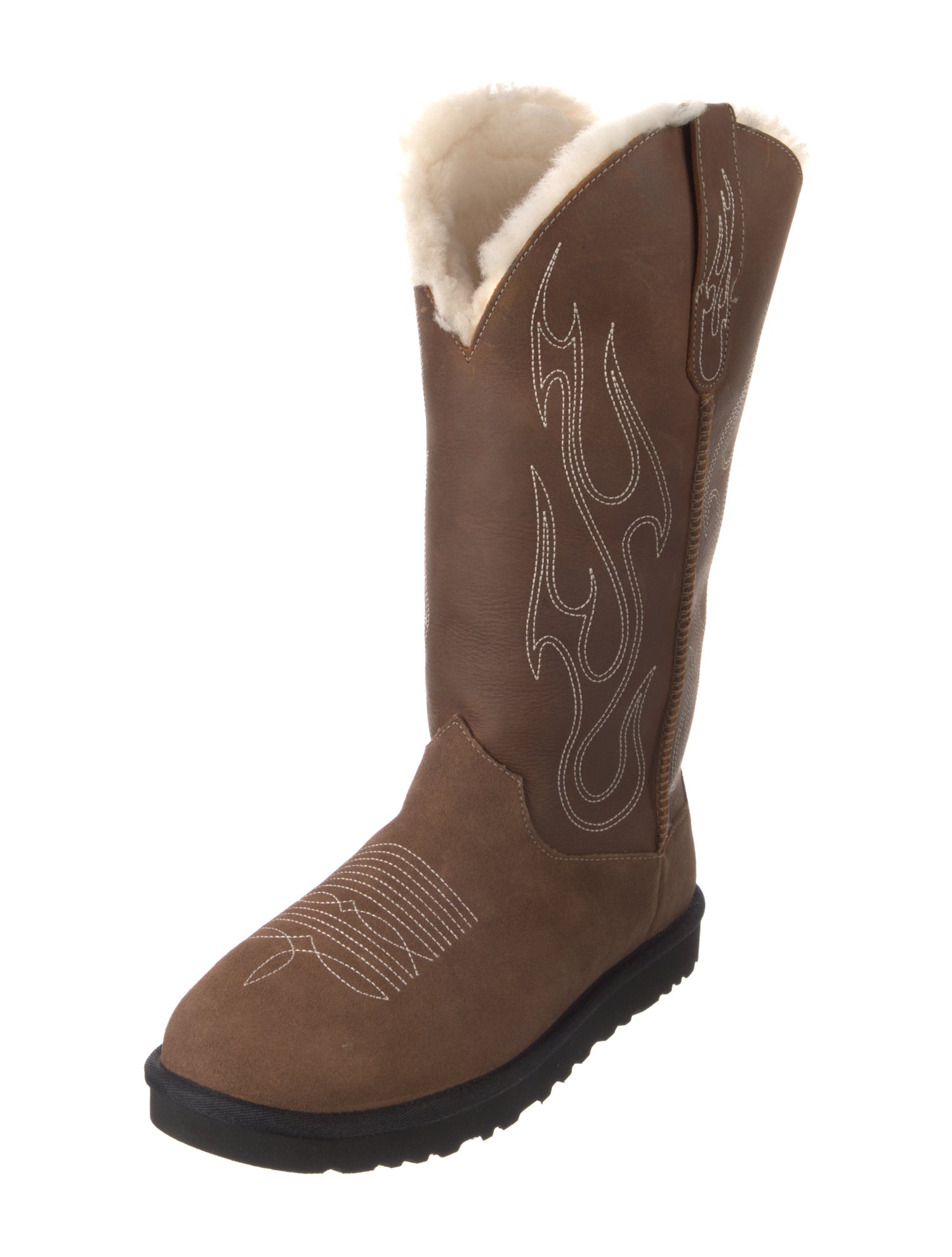 UGG x Gallery Dept. Leather Embroidered Accent Western Boots w/ Tags